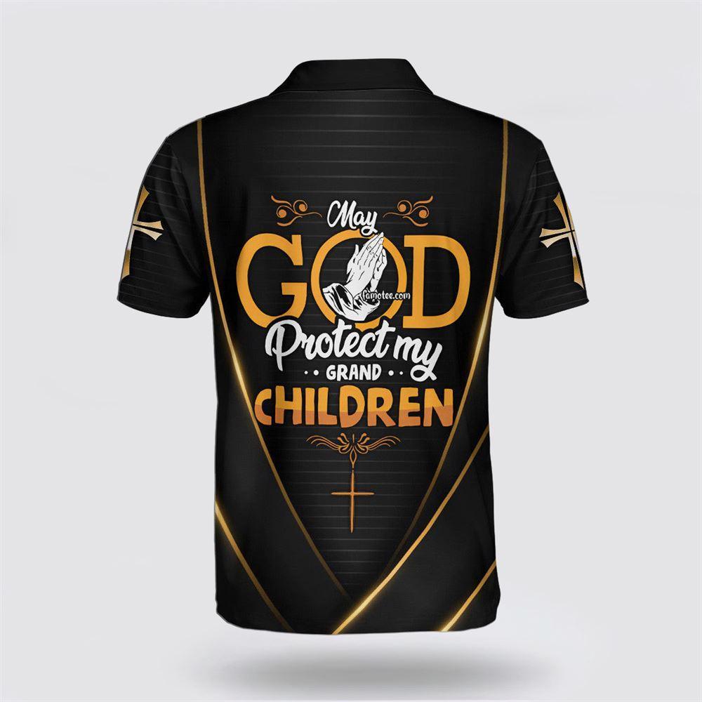 God Protect My Grandchildren Jesus Polo Shirt – Gifts For Christians