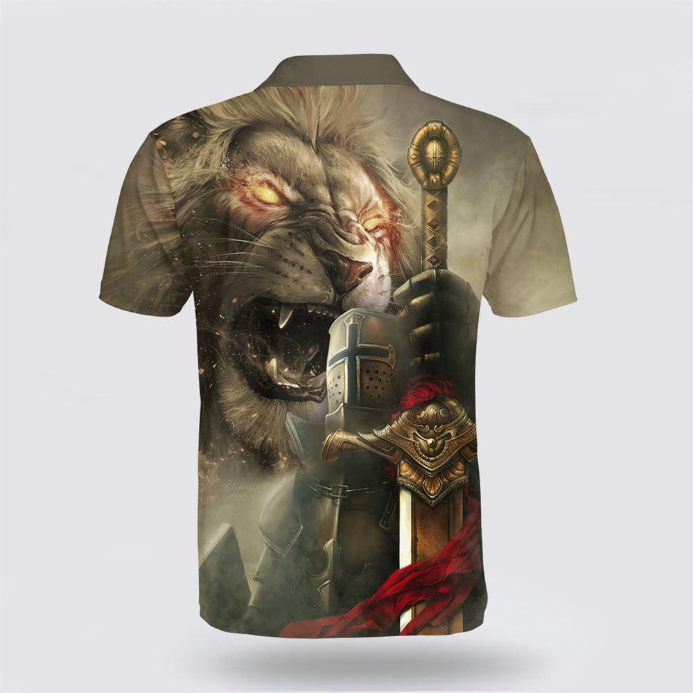 God Religion Christ Jesus And Lion Polo Shirt – Gifts For Christians