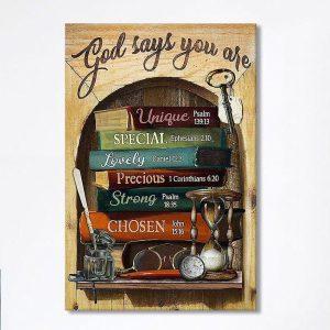 God Says You Are Book Glasses Canvas…