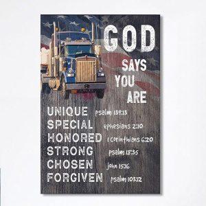 God Says You Are Canvas Christian Gifts For Trucker Drivers Christian Wall Art Canvas vm8hfs.jpg