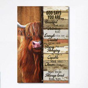 God Says You Are Cow Canvas Wall…