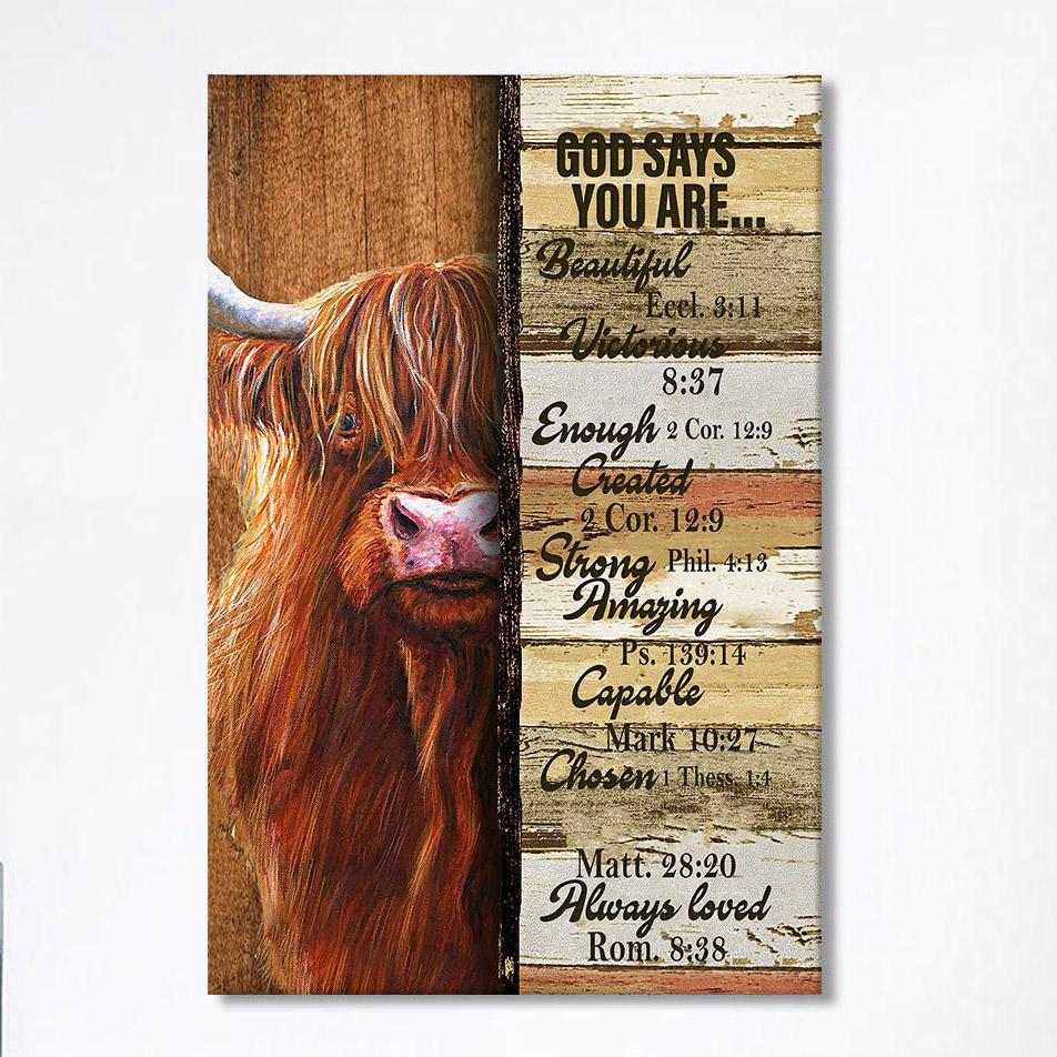 God Says You Are Cow Canvas Wall Art – Christian Wall Canvas – Religious Wall Art God Says You Are Cow Canvas Wall Art – Christian Wall Canvas – Religious Wall Art