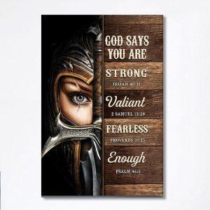 God Says You Are Female Warrior Canvas Knight Of God Canvas Art Bible Verse Wall Art Christian Inspirational Wall Decor q7h0ea.jpg
