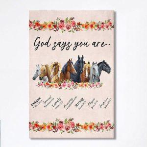 God Says You Are Horse Canvas Wall…