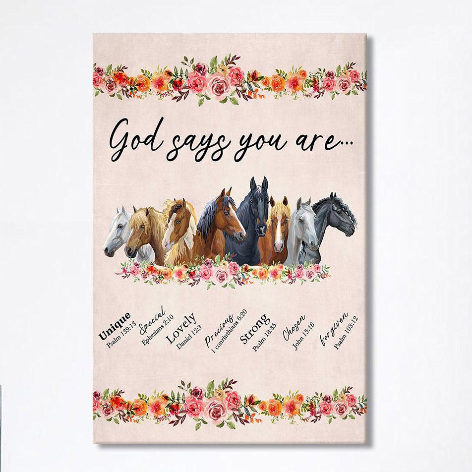 God Says You Are Horse Canvas Wall Art – Christian Wall Canvas – Religious Wall Art God Says You Are Horse Canvas Wall Art – Christian Wall Canvas – Religious Wall Art
