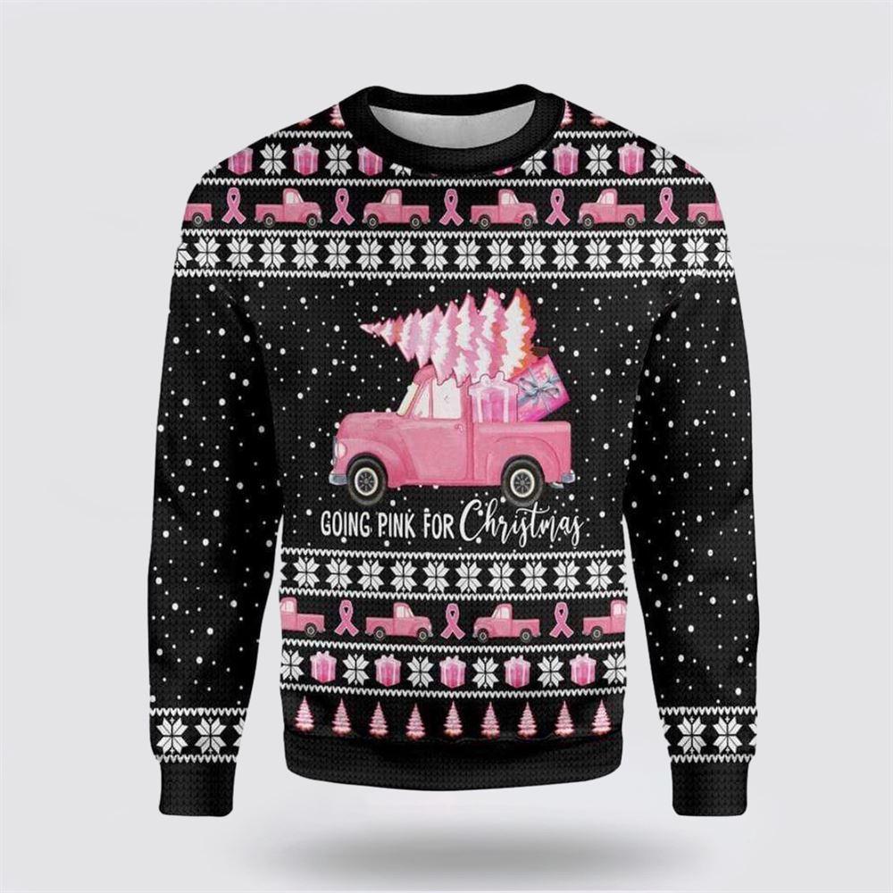 Going Pink For Christmas Breast Cancer Awareness Ugly Christmas Sweater – Christmas Gifts For Survivors Going Pink For Christmas Breast Cancer Awareness Ugly Christmas Sweater – Christmas Gifts For Survivors