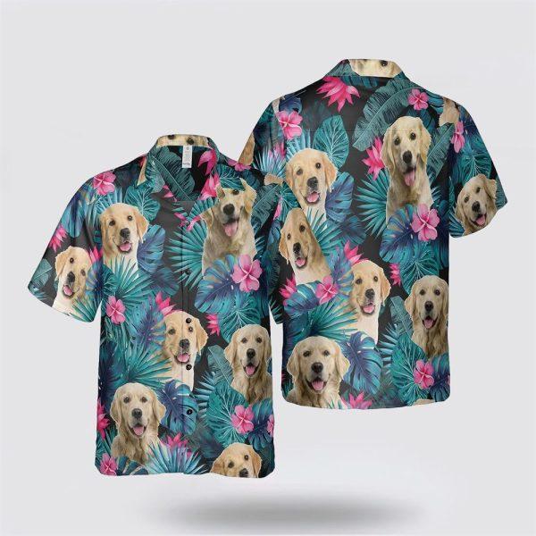 Golden Dog Leaves Tropic Pattern Hawaiian Shirt – Gift For Dog Lover