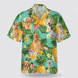 Golden Dog On The Flower BananaTropic Background Hawaiian Shirt Pet Lover Hawaiian Shirts 1 s3acee.jpg