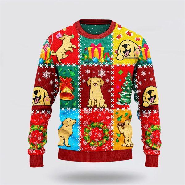 Golden Retriever Dog Lovers Christmas Wishes All Over Sweater – Dog Lover Christmas Sweater
