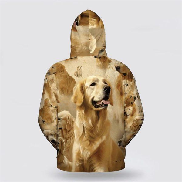 Golden Retriever Dog Pattern All Over Print Hoodie Shirt – Gift For Dog Lover