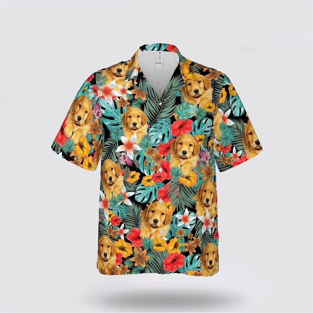 Golden Retriever Dog With Flower Tropic Hawaiin Shirt – Gift For Pet Lover