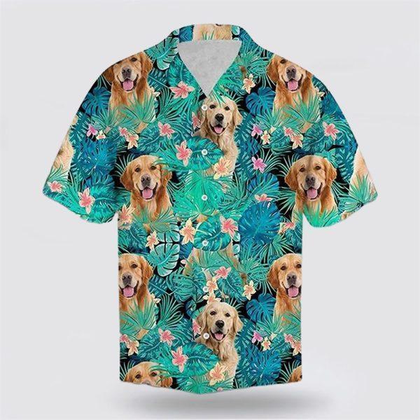 Golden Retriever On The Tropic Background Hawaiin Shirt – Gift For Pet Lover
