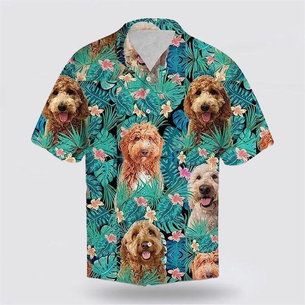 Goldendoodle Funny Face On The Tropic Background Hawaiin Shirt – Gift For Pet Lover