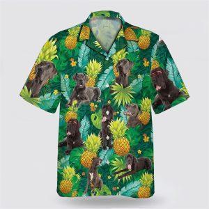 Great Dane Dog Leaves Pattern Hawaiian Shirt…