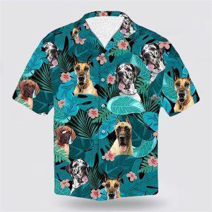 Greatdane Dog On The Green Tropic Background…