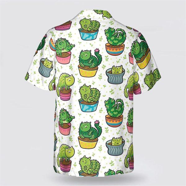 Green Cat Cactus Pattern Hawaiin Shirt – Pet Lover Hawaiian Shirts