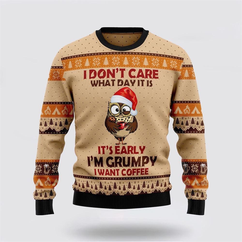 Grumpy Owl Ugly Christmas Sweater – Sweater Gifts For Pet Lover