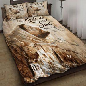 He Restores My Soul Christian Quilt Bedding Set Christian Gift For Believers 1 xy9imc.jpg