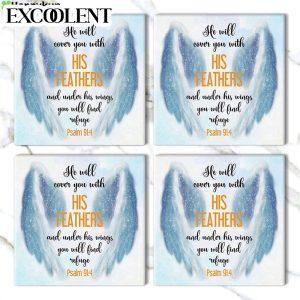 He Will Cover You With His Feathers Psalm 914 3 Stone Coasters Coasters Gifts For Christian 3 orjqfs.jpg