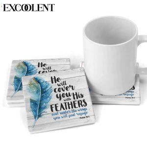 He Will Cover You With His Feathers Psalm 914 Scripture Stone Coasters Coasters Gifts For Christian 2 y3zayr.jpg