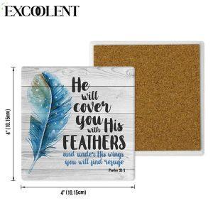 He Will Cover You With His Feathers Psalm 914 Scripture Stone Coasters Coasters Gifts For Christian 4 ealcvu.jpg
