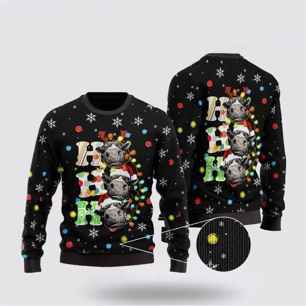Heifer Cow Ho Ho Ho Ugly Christmas Sweater – Sweater Gifts For Pet Lover