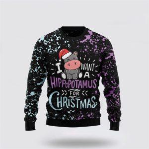 Hippo Christmas Ugly Christmas Sweater – Sweater…