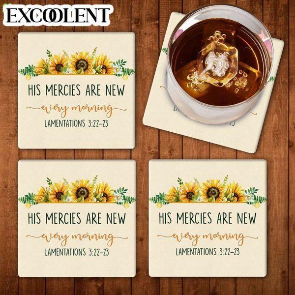 His Mercies Are New Every Morning Lam 322 23 Stone Coasters – Coasters Gifts For Christian