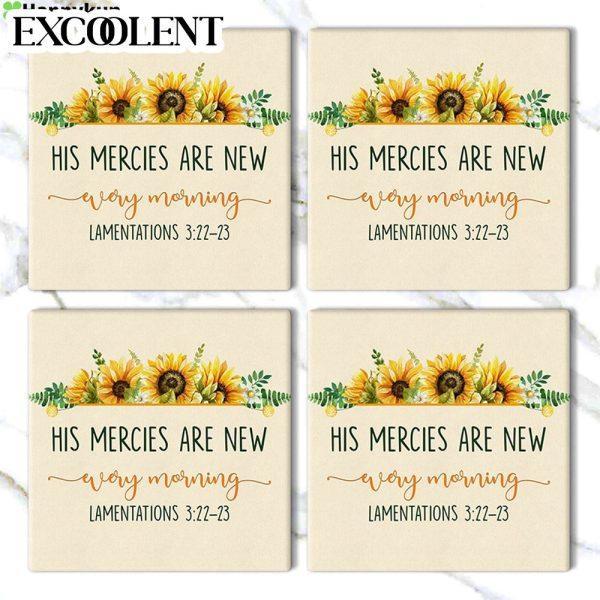 His Mercies Are New Every Morning Lam 322 23 Stone Coasters – Coasters Gifts For Christian