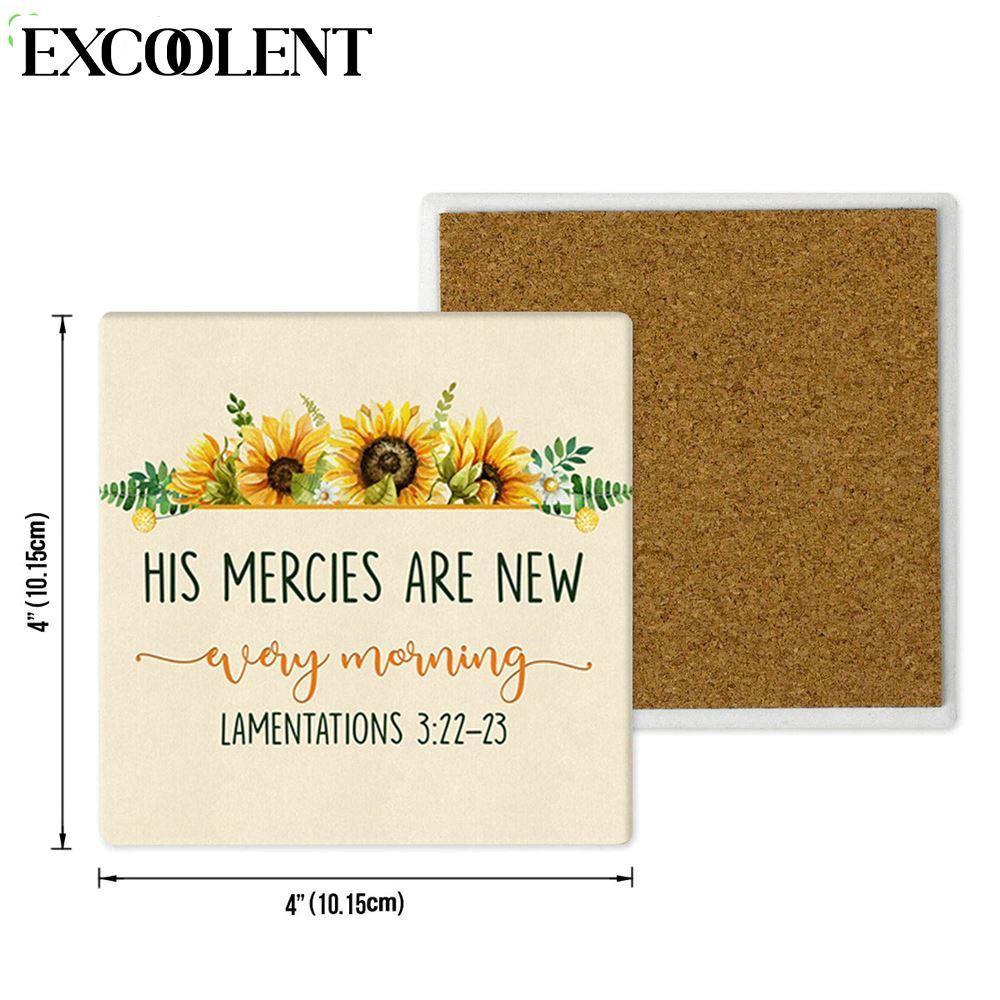 His Mercies Are New Every Morning Lam 322 23 Stone Coasters – Coasters Gifts For Christian