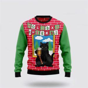 Holiday Cheer Black Cat Beer Christmas Ugly…