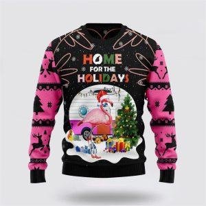 Home For The Holidays Flamingo Ugly Christmas…