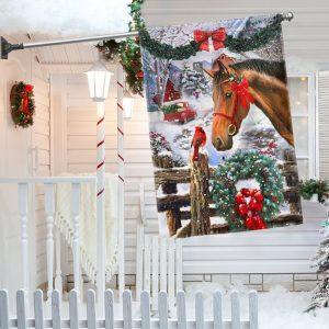 Horse Flag Christmas Snow Flag – Christmas Flag Outdoor Decoration