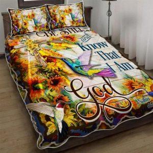 Hummingbird Be Still and Know That I Am God Quilt Bedding Set Christian Gift For Believers 1 if1bfc.jpg