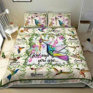 Hummingbird God Says You Are Quilt Bedding Set Christian Gift For Believers 3 igvcbp.jpg