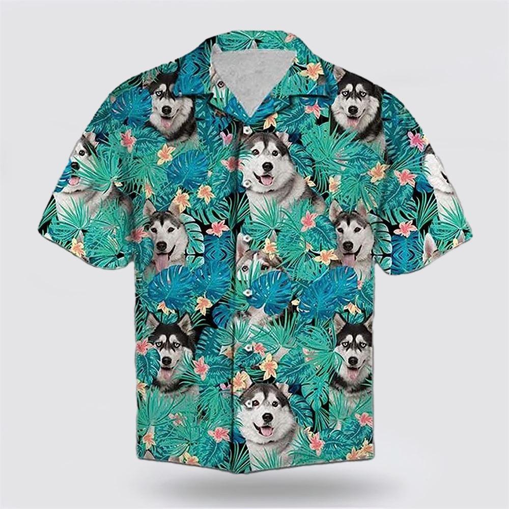 Husky Dog Funny Face On The Tropic Background Hawaiin Shirt – Gift For Pet Lover Husky Dog Funny Face On The Tropic Background Hawaiin Shirt – Gift For Pet Lover