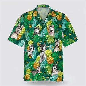 Husky Dog Leaves Green Tropic Pattern Hawaiian Shirt Gift For Dog Lover 2 ss7rs6.jpg