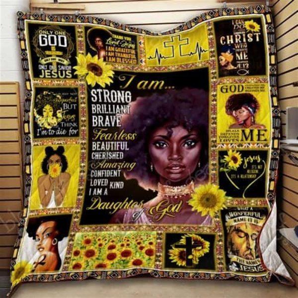 I Am A Daughter Of God Black Woman Christian Quilt Blanket – Christian Gift For Believers