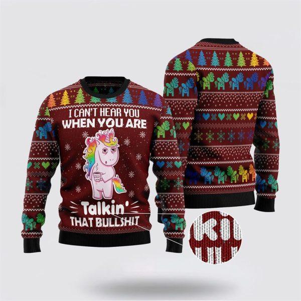 I Can‘t Hear You Unicorn Ugly Christmas Sweater – Best Gift For Christmas