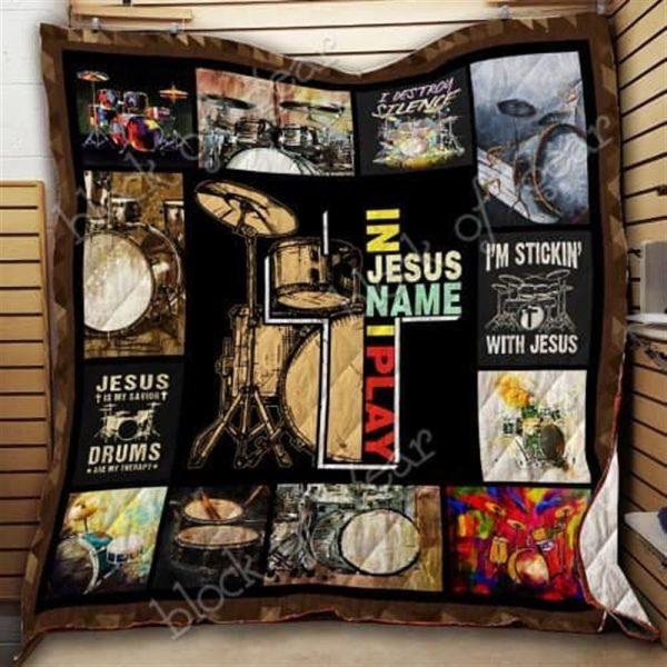 In Jesus Name I Play Drum Christian Blanket – Christian Gift For Believers