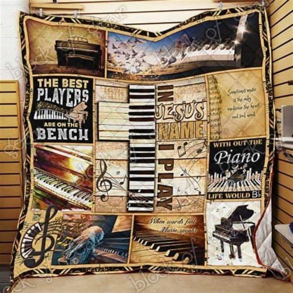 In Jesus Name I Play Piano Christian Quilt Blanket – Christian Gift For Believers