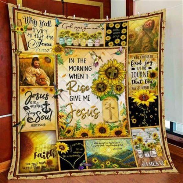 In The World When I Rise Give Me Jesus Christian Quilt Blanket – Christian Gift For Believers