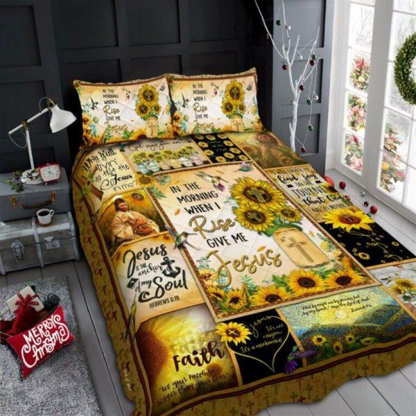 In the World When I Rise, Give Me Jesus Quilt Bedding Set – Christian Gift For Believers