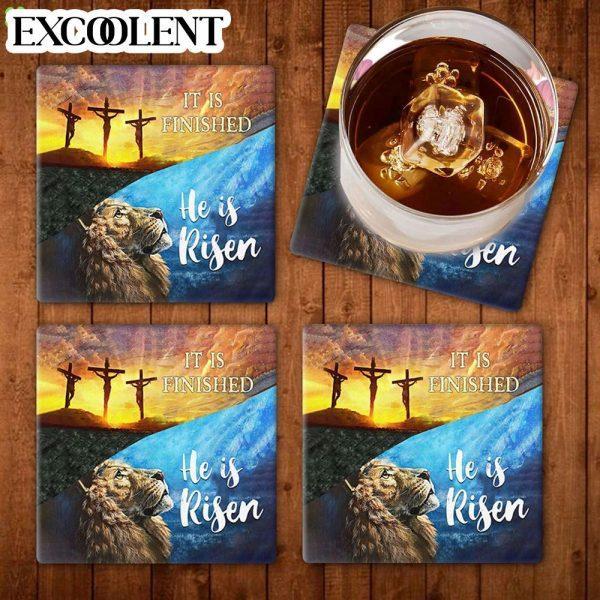 It Is Finished He Is Risen 1 Stone Coasters – Coasters Gifts For Christian