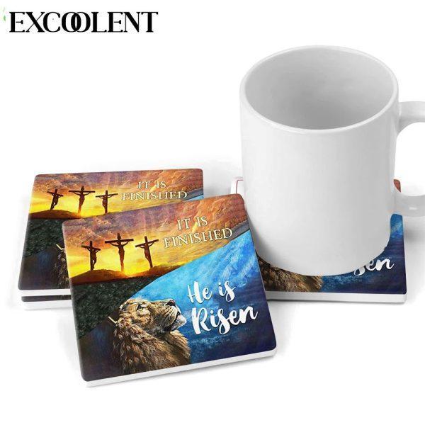 It Is Finished He Is Risen 1 Stone Coasters – Coasters Gifts For Christian