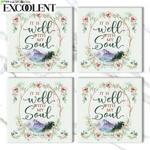 It Is Well With My Soul Floral Stone Coasters Coasters Gifts For Christian 3 rzyjz0.jpg