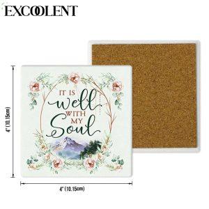 It Is Well With My Soul Floral Stone Coasters Coasters Gifts For Christian 4 uirive.jpg