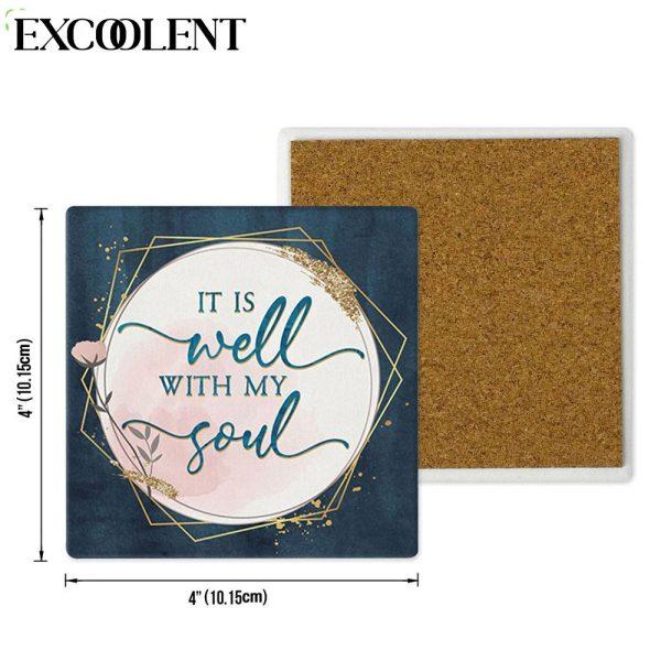It Is Well With My Soul Hymn Lyrics Stone Coasters – Coasters Gifts For Christian