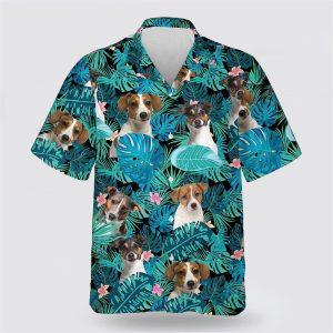 Jackrussell Dog On The Green Tropic Background…