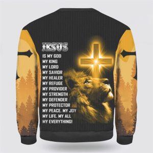 Jesus Is My God,My King,My Lord,My Savior Ugly Christmas Sweater Christmas Gifts For Christian 2